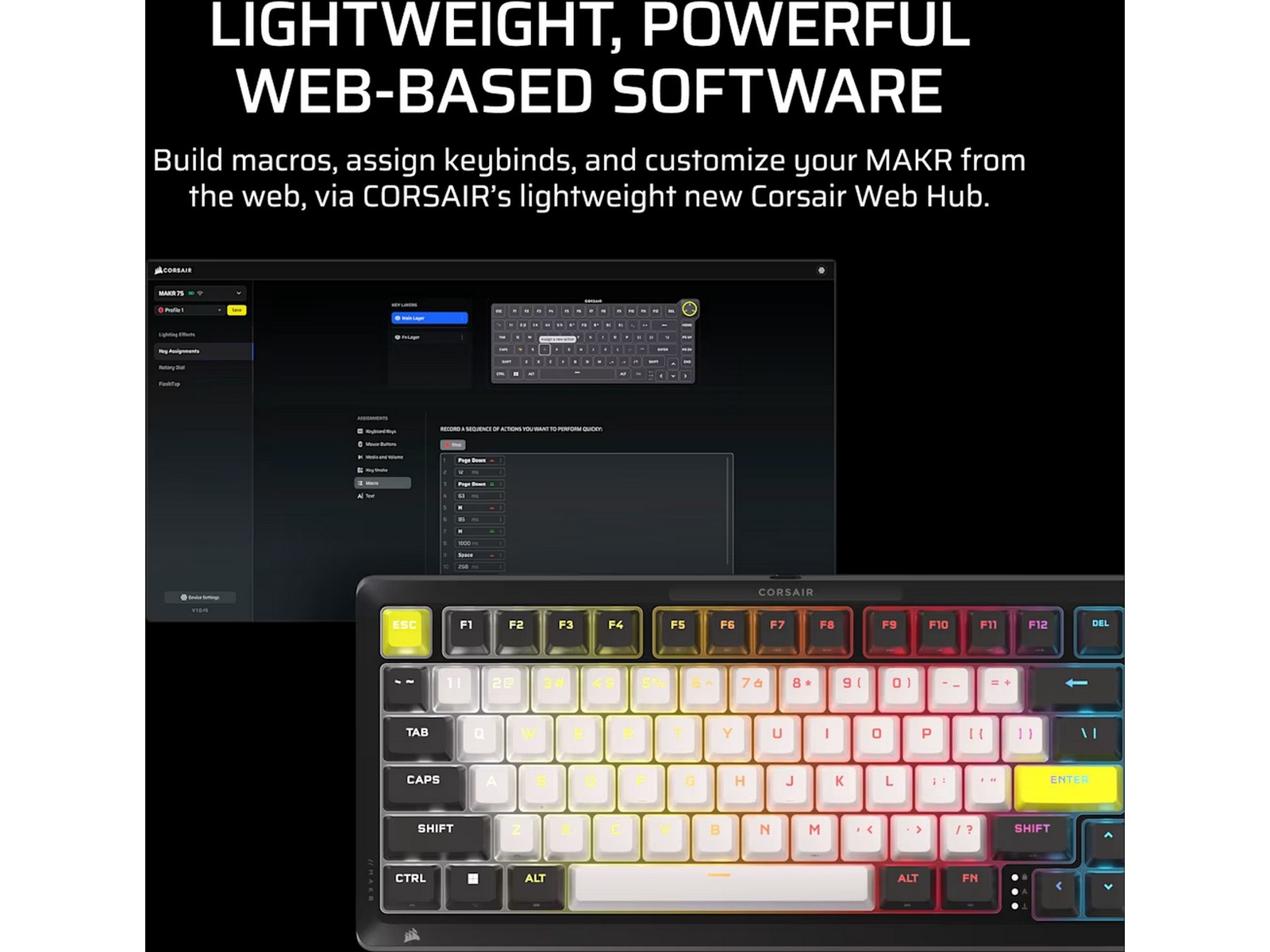 Corsair MAKR PRO 75 Hall Effect Gaming Keyboard Gamingtastatur