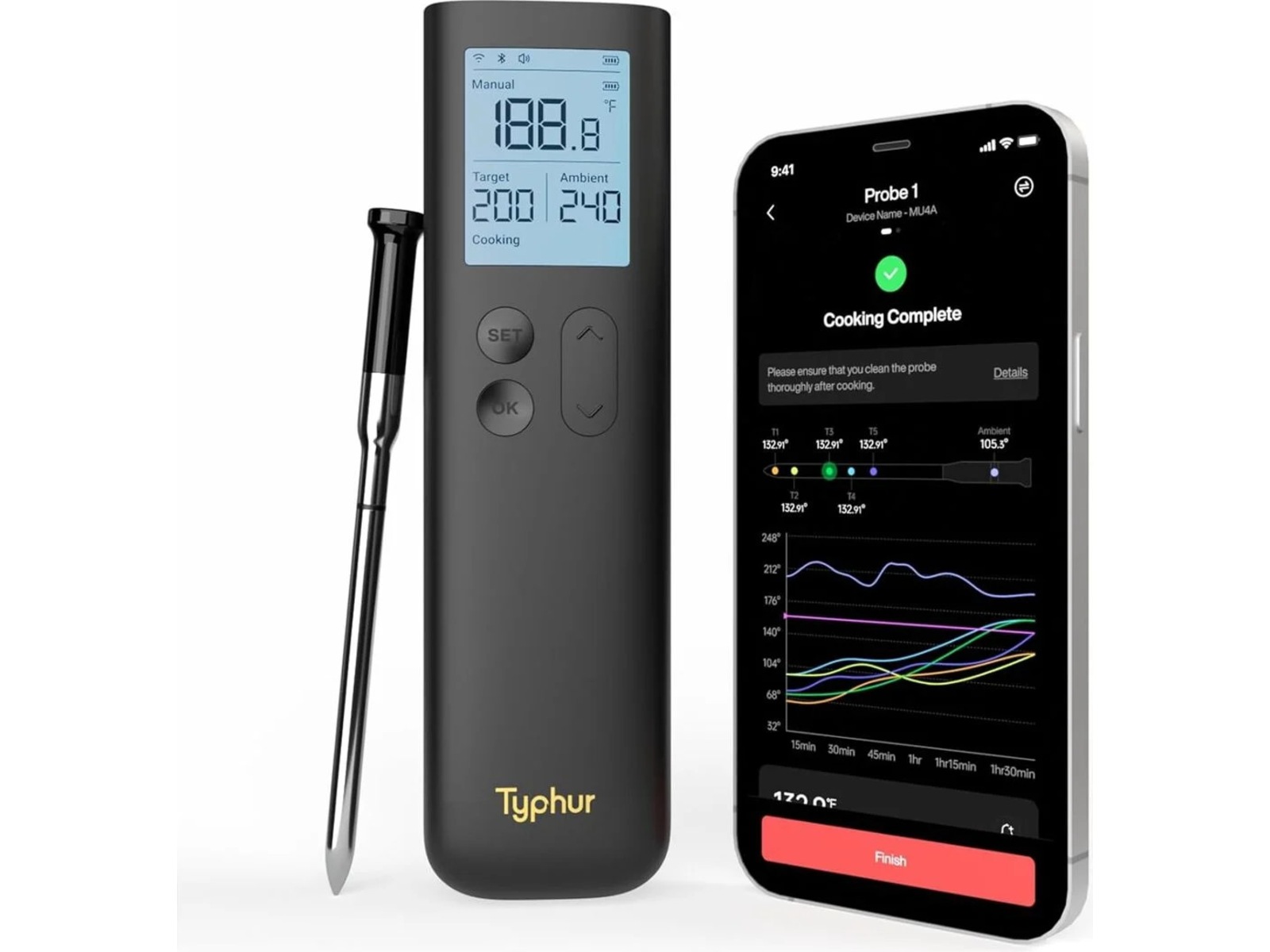 Typhur Sync Gold Lite er et trådløst kjøtttermometer Andre kjøkkenapparater