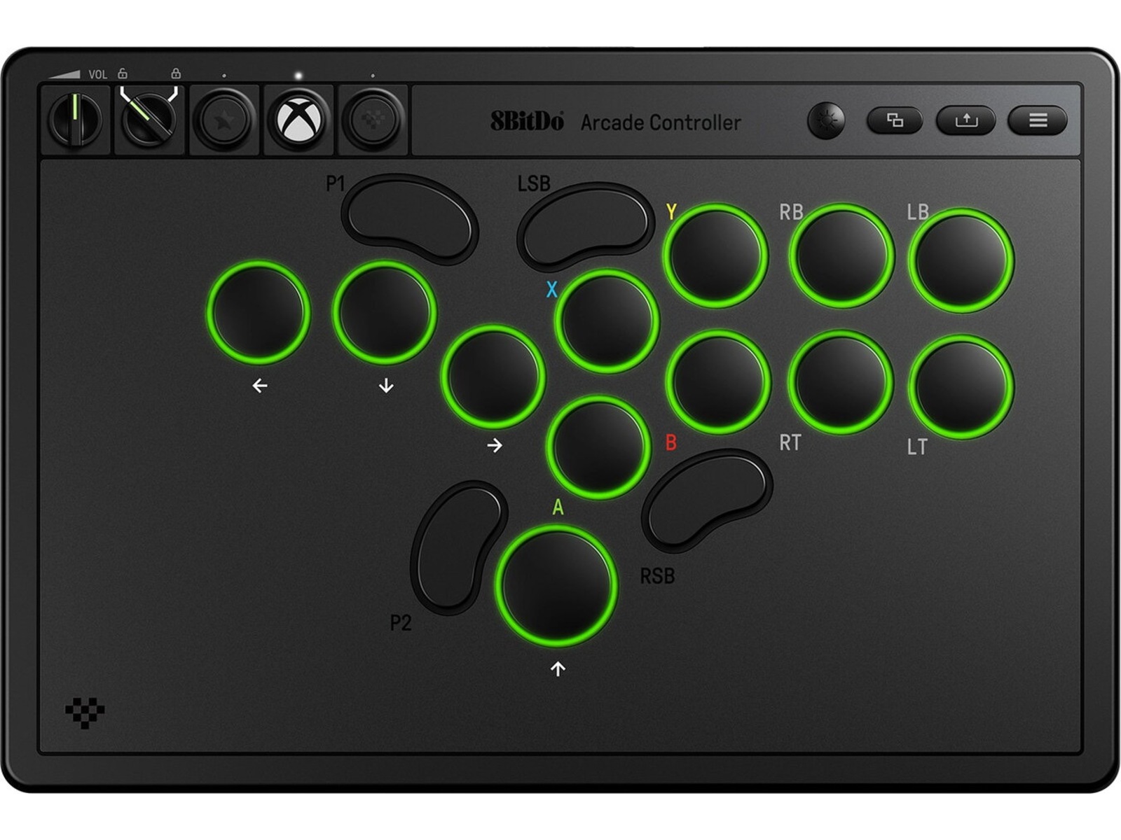 8BitDo Arcade Controller Xbox/PC sort Tilbehør