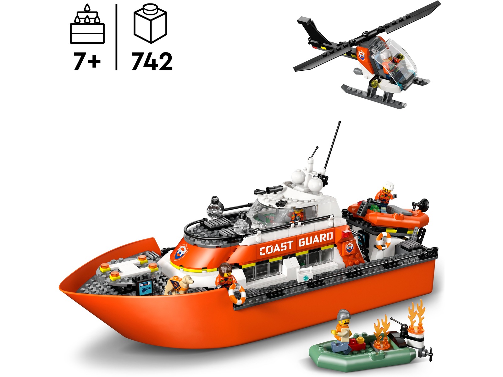 LEGO City Kystvaktens helikopter og redningsbåt 60504 LEGO