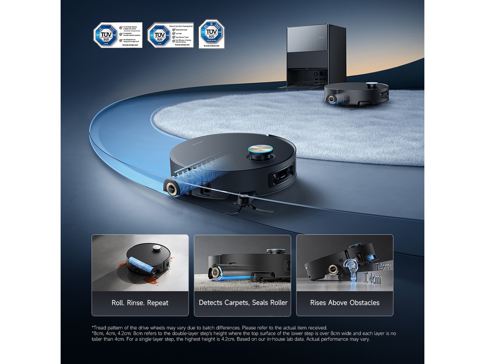 Dreame Aqua10 Ultra Roller Robotstøvsuger (sort) -B-Grade Demo hjem & fritid