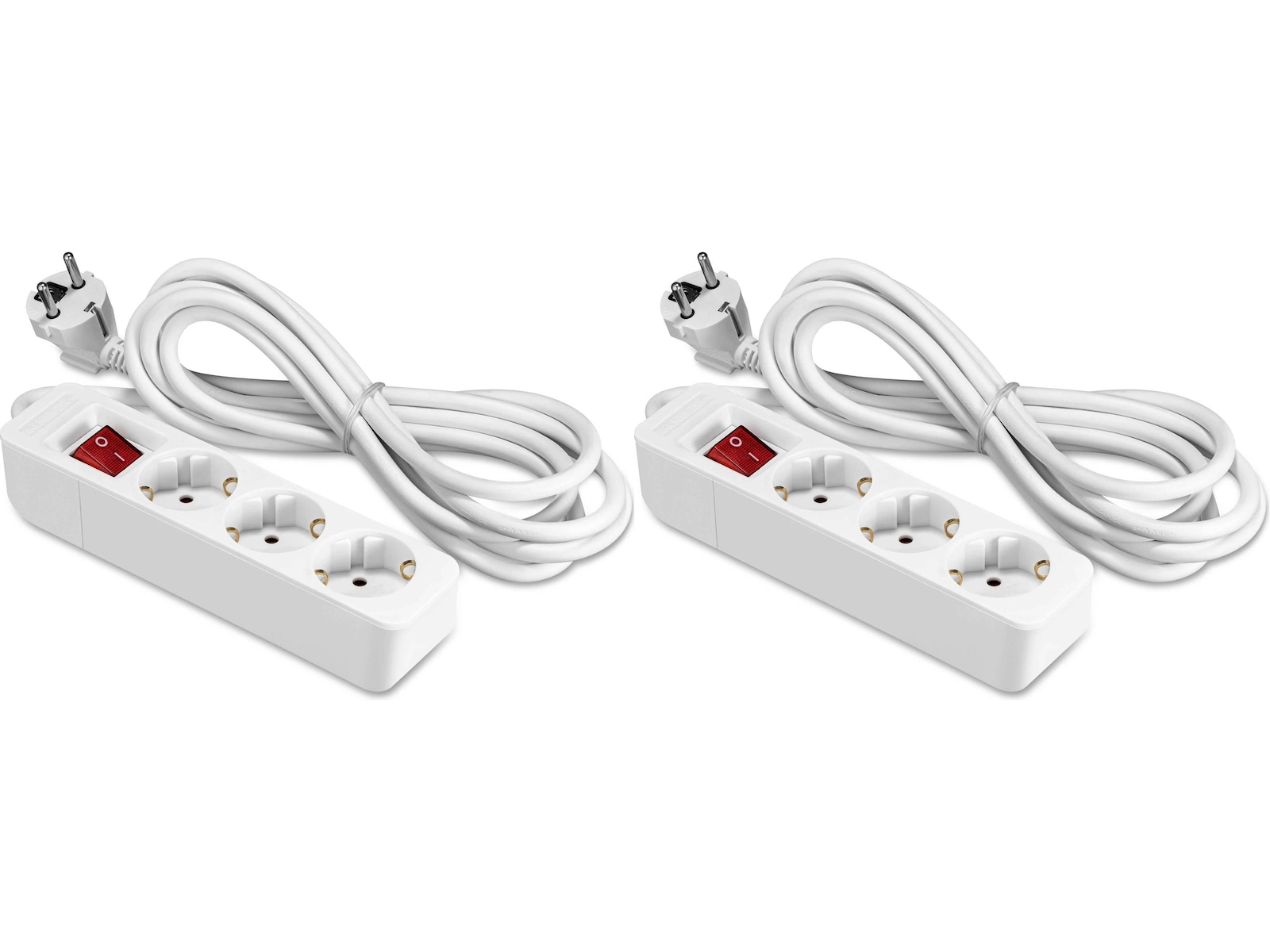 ON 3-veis strømforgrener 3m 2-pack Skjøtekabel & forgrener