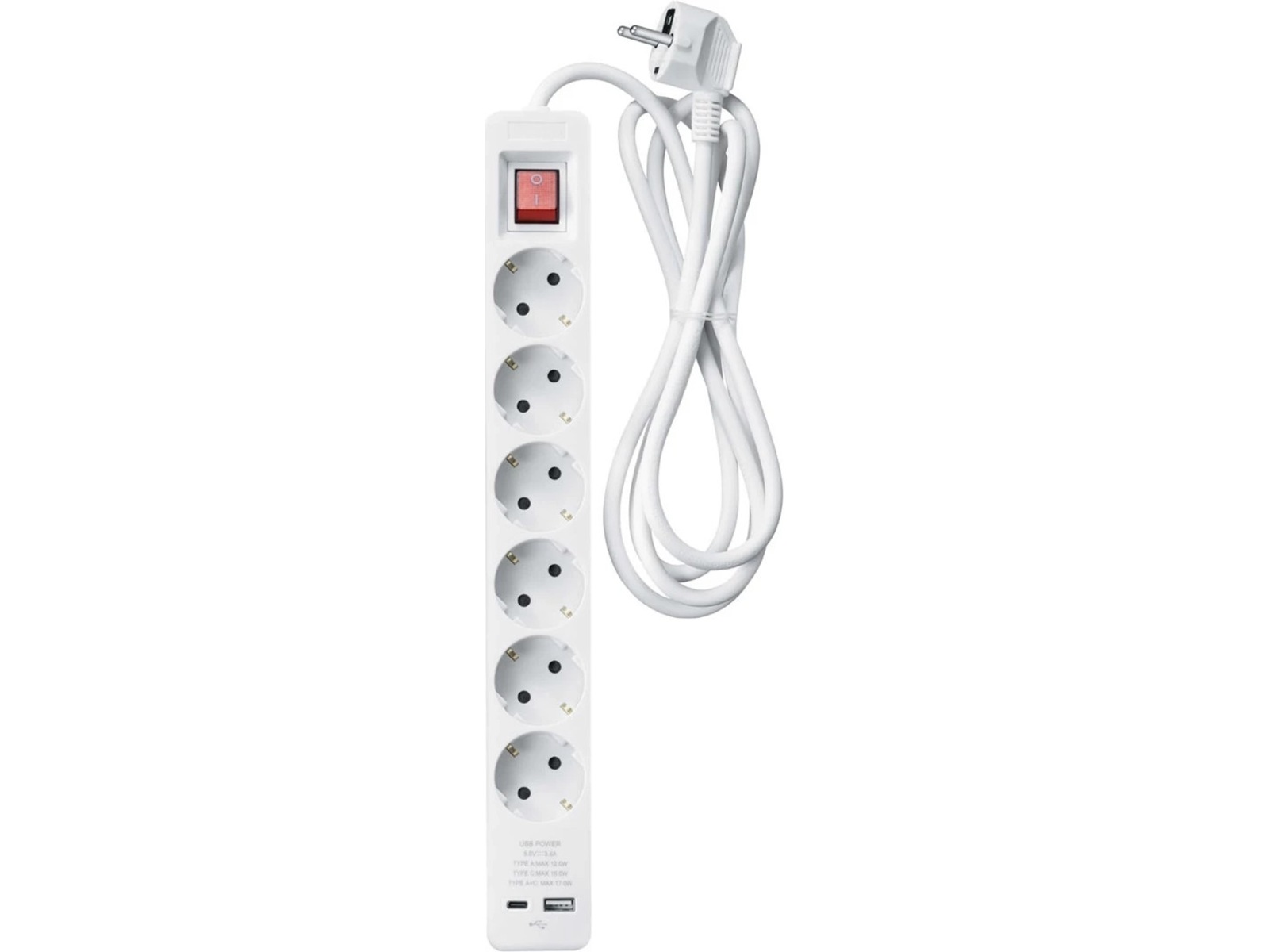 Andersson PWS-C2000 6-veis strømforgrener 3m 2-pack Skjøtekabel & forgrener