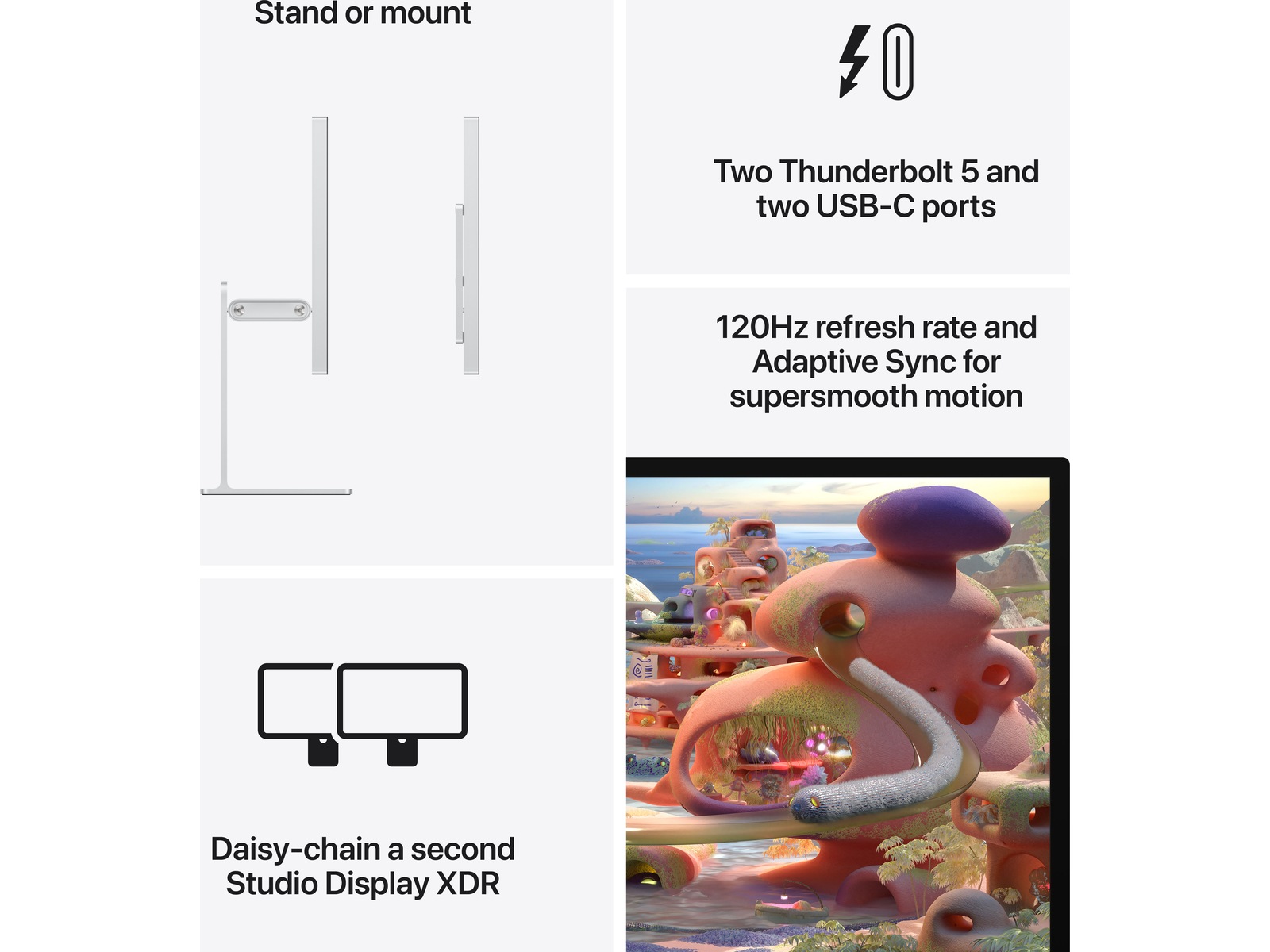 Apple Studio Display XDR (2026) Standard Glass - stativ med vinkel- og høydejustering Skjermer
