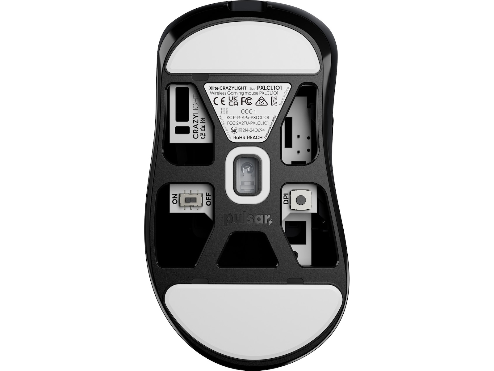 Pulsar Xlite CRAZYLIGHT Medium trådløs gamingmus (jet sort) -B-Grade Demo mus