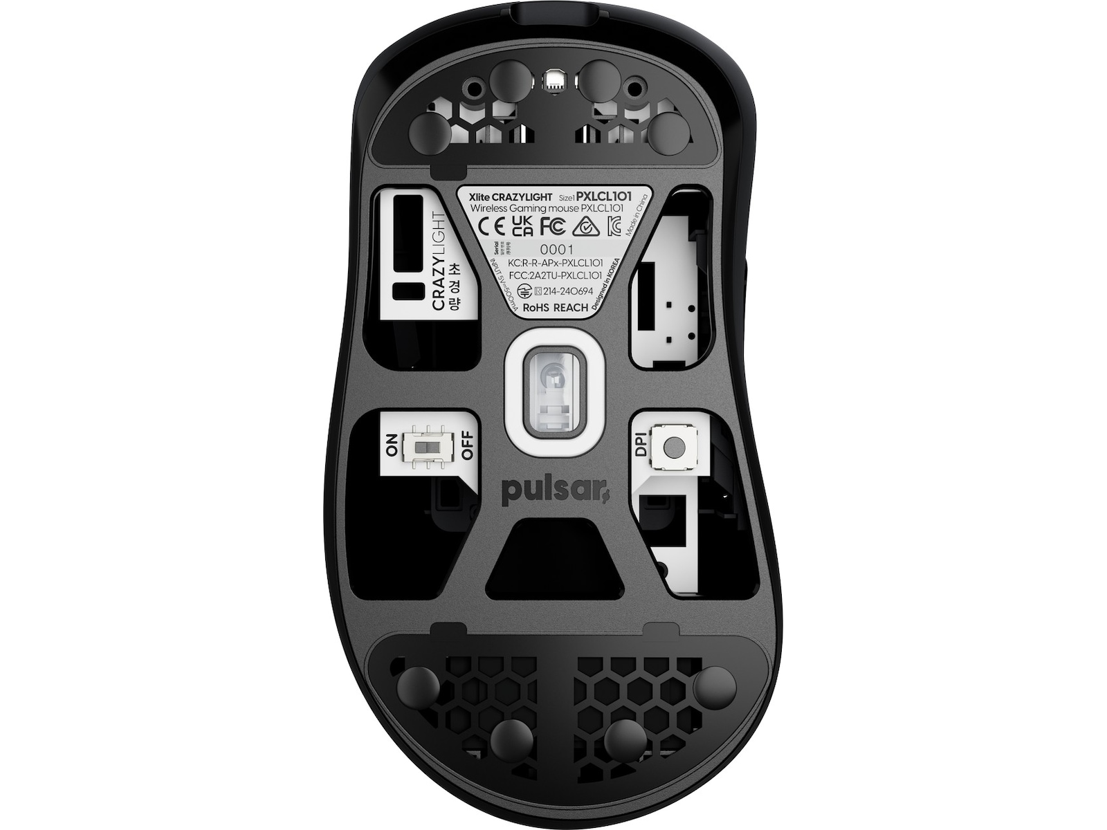 Pulsar Xlite CRAZYLIGHT Medium trådløs gamingmus (jet sort) -B-Grade Demo mus