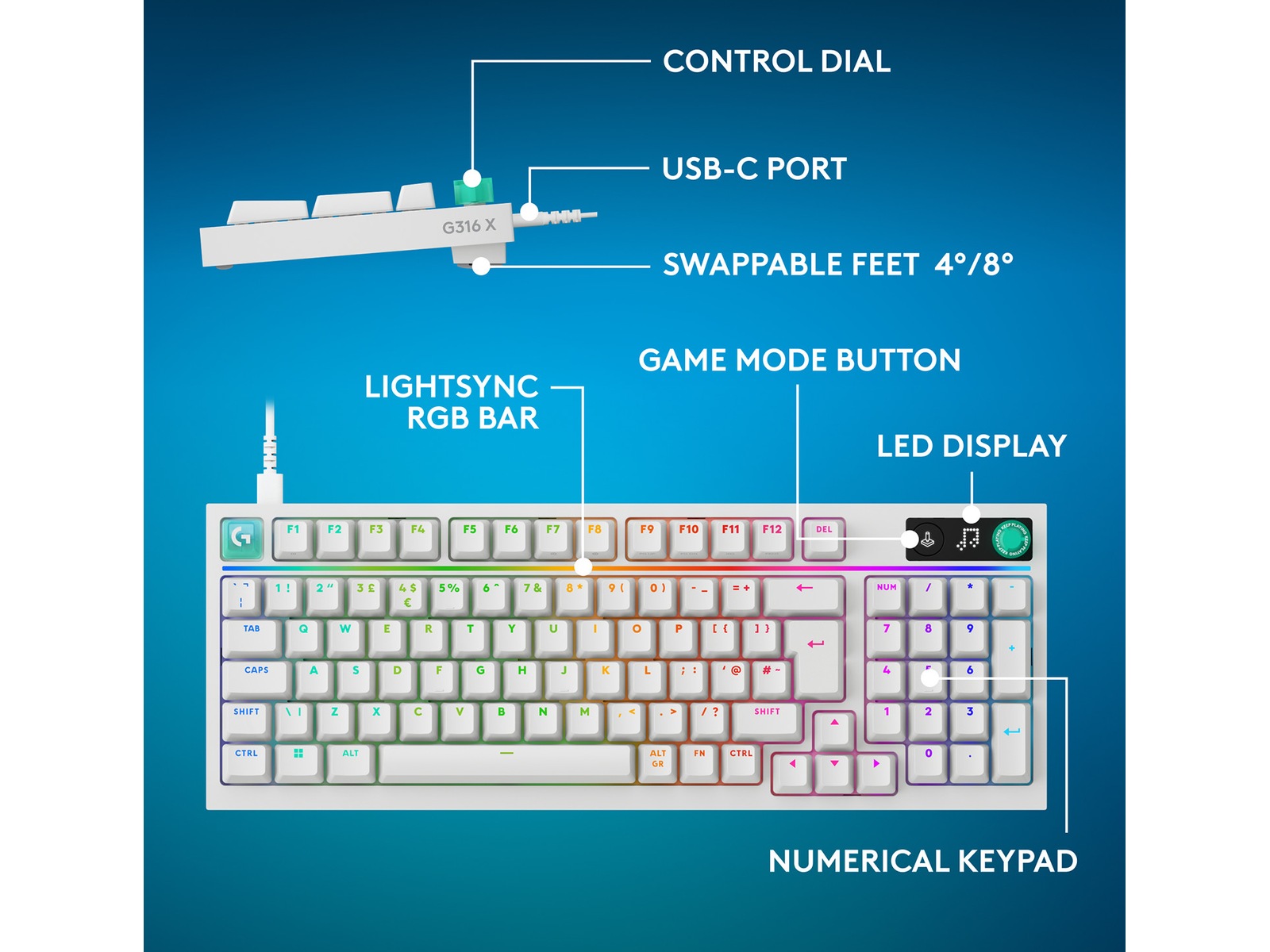 Logitech G316 X 98 spilltastatur Gamingtastatur