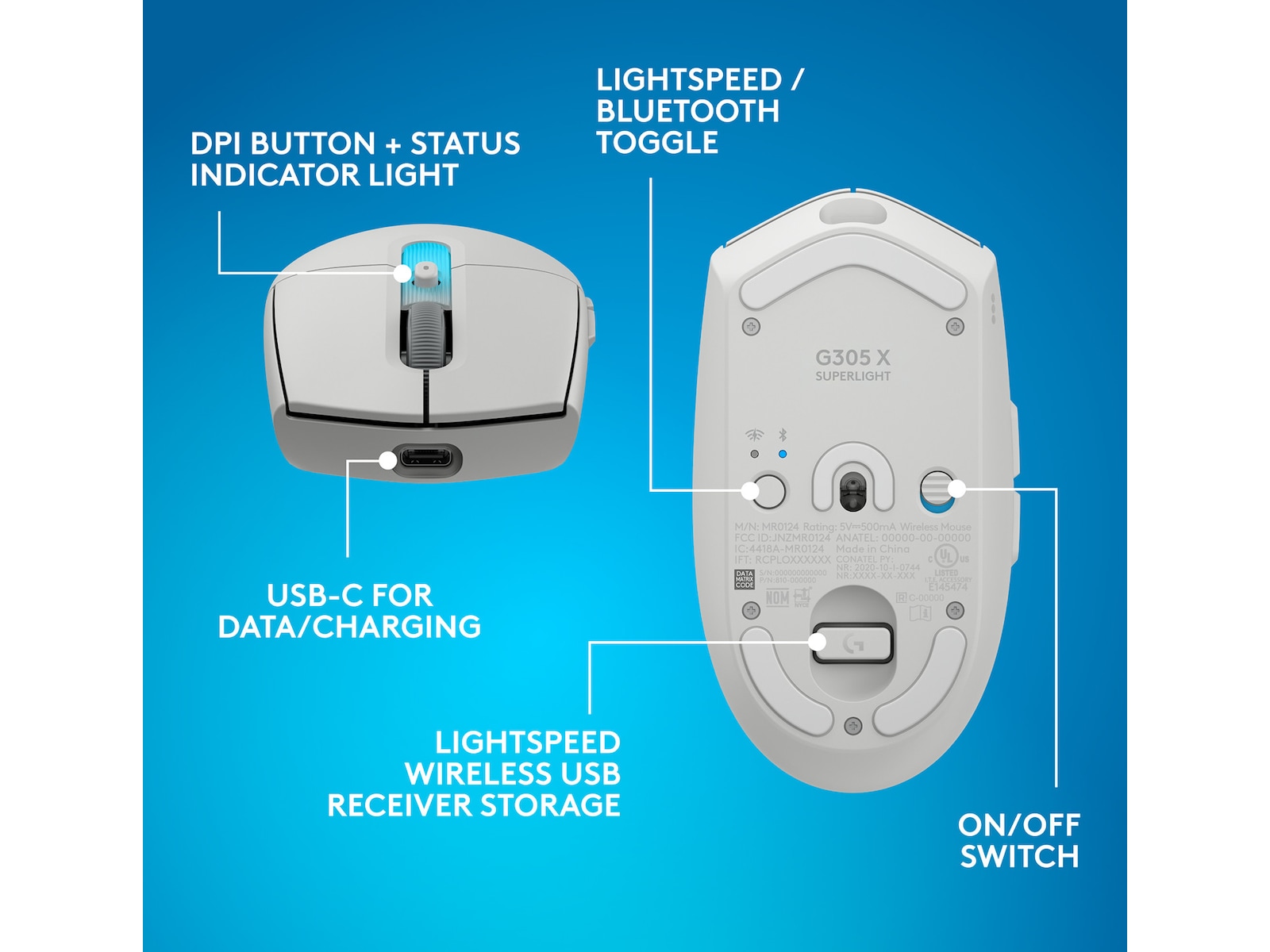 Logitech G305 X SUPERLIGHT trådløs gamingmus Gamingmus
