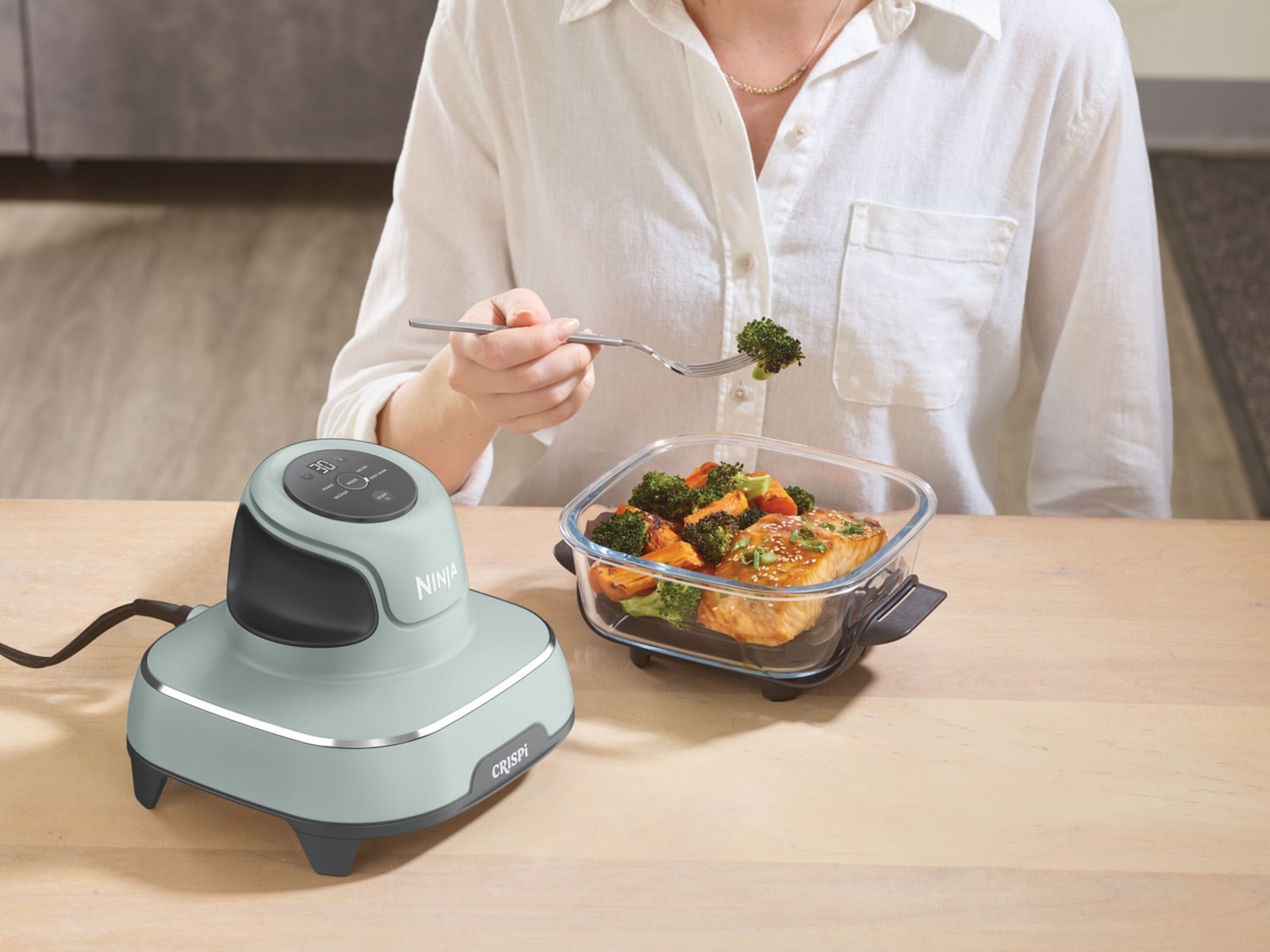 Ninja CRISPi 4-i-1 bærbar airfryer FN101EUSG (Salvia) -B-Grade Demo hjem & fritid