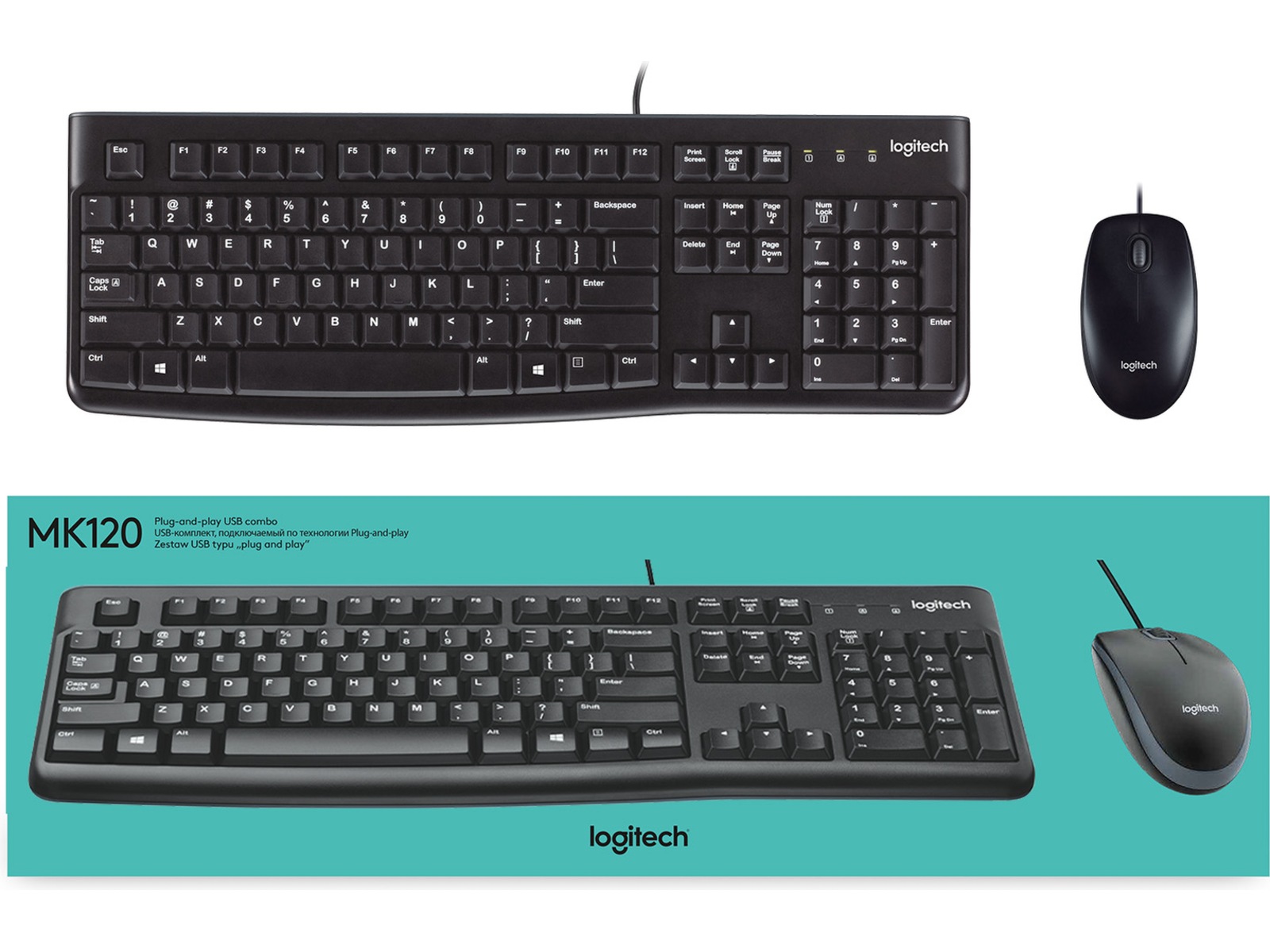Logitech MK120 Combo Mus & tastatur -kombipakker