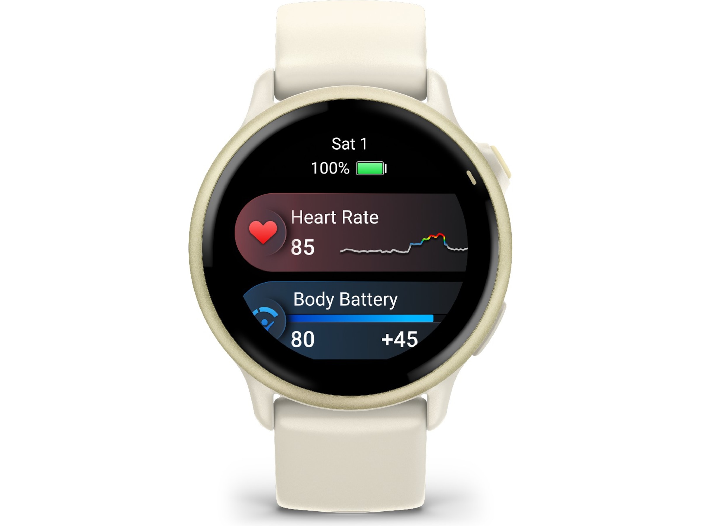 Garmin Vivoactive 6 AMOLED 42mm GPS (bone/lunar gold) Smartklokker