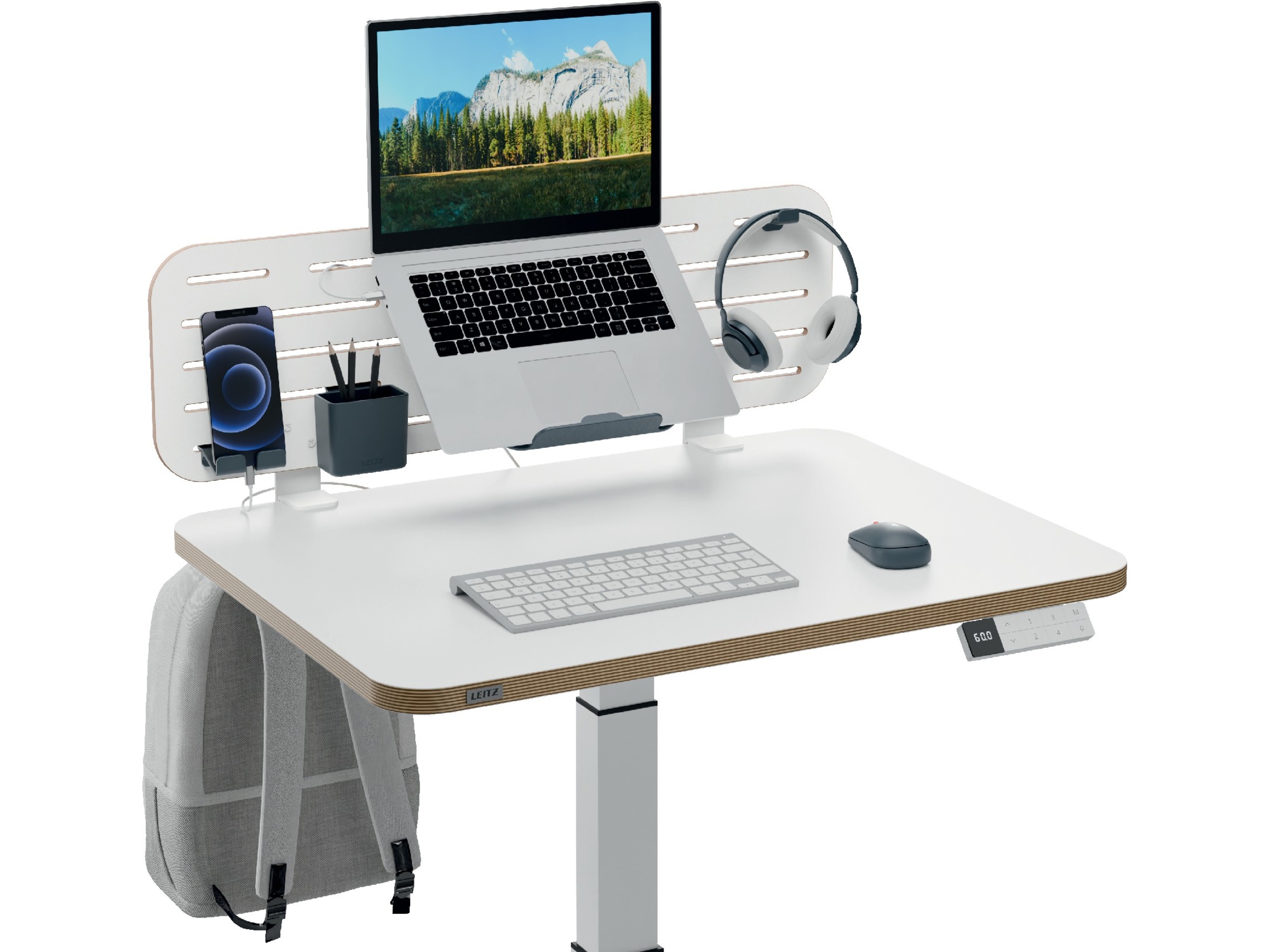 Leitz Ergo Organiseringstavle Pegboard med laptopholder, 80x25 cm Monteringstavler