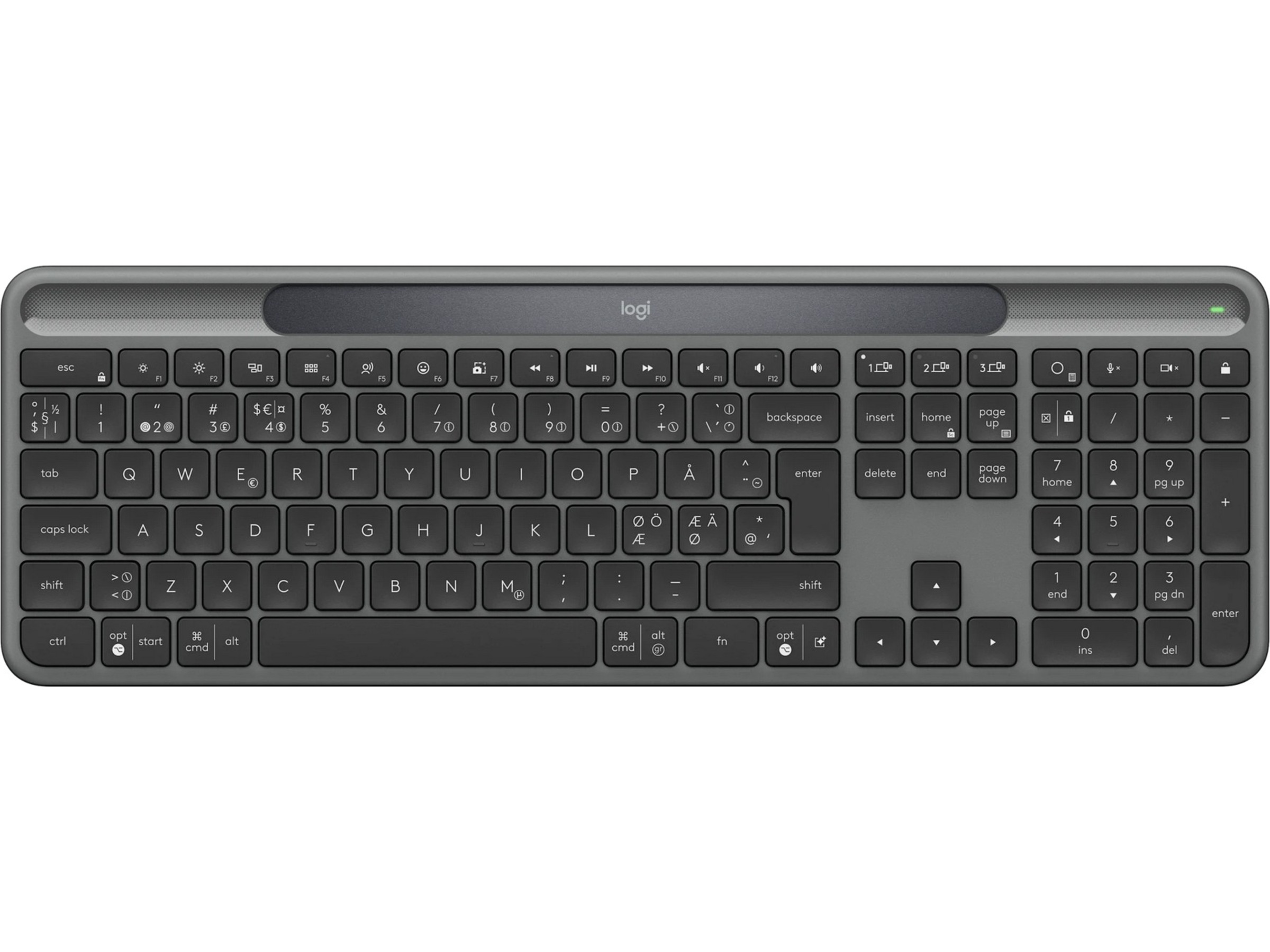 Logitech Signature Slim Solar+ Trådløst Tastatur K980 (grafittgrå) Tastatur