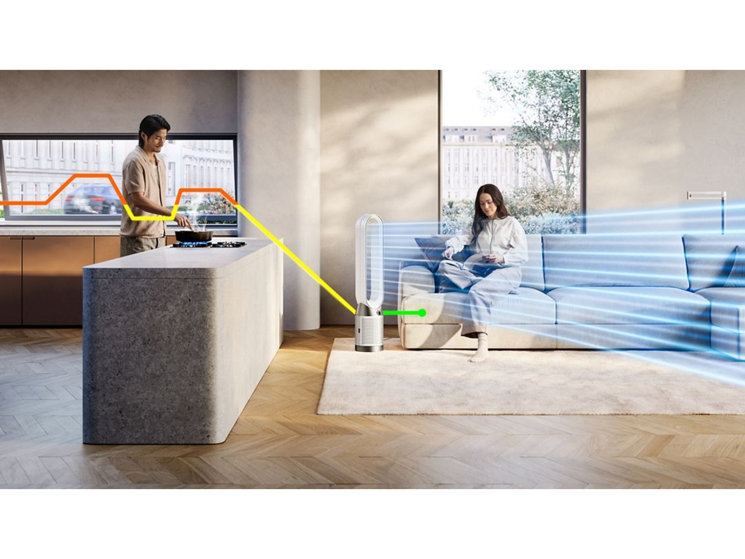 Dyson Cool PC1 luftrenser og vifte (hvit) Luftrensere