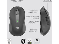 Logitech Signature M650 Large trådløs mus Grafittgrå Mus