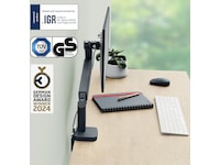 Leitz Ergo Skjermarm enkel, plassbesparende, 17”-32” flat /buet skjerm Bord og veggfeste