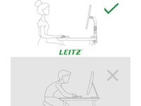 Leitz Ergo Skjermarm dobbel, plassbesparende, 17”-32” flat/buet skjerm Bord og veggfeste