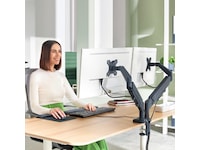 Leitz Ergo Skjermarm dobbel, plassbesparende, 17”-32” flat/buet skjerm Bord og veggfeste