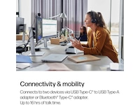 Poly Voyager Focus 2 MS USB-C Headset med ladestativ Hodesett, trådløse