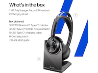 Poly Voyager Focus 2 MS USB-C Headset med ladestativ Hodesett, trådløse
