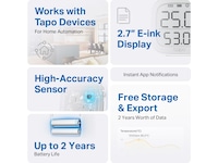 Tapo T315 V1.2 Smart temperatur- og fuktighetsmåler Sensorer