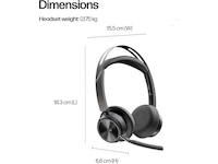 HP Poly Voyager Focus 2 MS USB-C trådløst headset Hodesett, trådløse