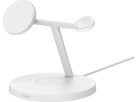 Belkin 3-i-1 Qi2 15W ladestativ (hvit) Trådløs lader