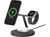 Belkin 3-in-1 Qi2 15W Ladestativ (sort) Trådløs lader