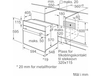 Siemens IQ100 Innbyggingsovn 60cm (sort) Stekeovn