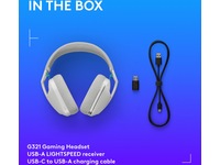 Logitech G321 Lightspeed Trådløs Gaming Headset (hvit) Gaming headset