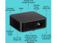 Epson Lifestudio Pop EF-62B 4K bærbar projektor (svart) Projektorer