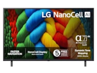 LG 43" NANO80 AI 4K NanoCell Smart TV (2025) + lydplanke 60 - 69 tommer TV