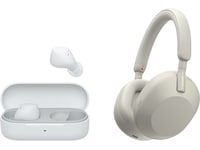 Sony WH-1000XM5 trådløse hodetelefoner, Over-Ear (sølv) + WF-510 Buds Hodetelefoner