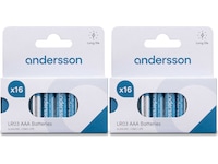 Andersson AAA batteri, 2x16-pk Batterier til generell bruk