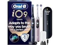 Oral-B iO9 elektrisk tannbørste Duo-pack (sort og rosa) Tannbørstehoder