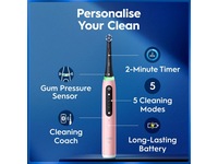 Oral-B iO5 elektrisk tannbørste (rosa) Tannbørstehoder