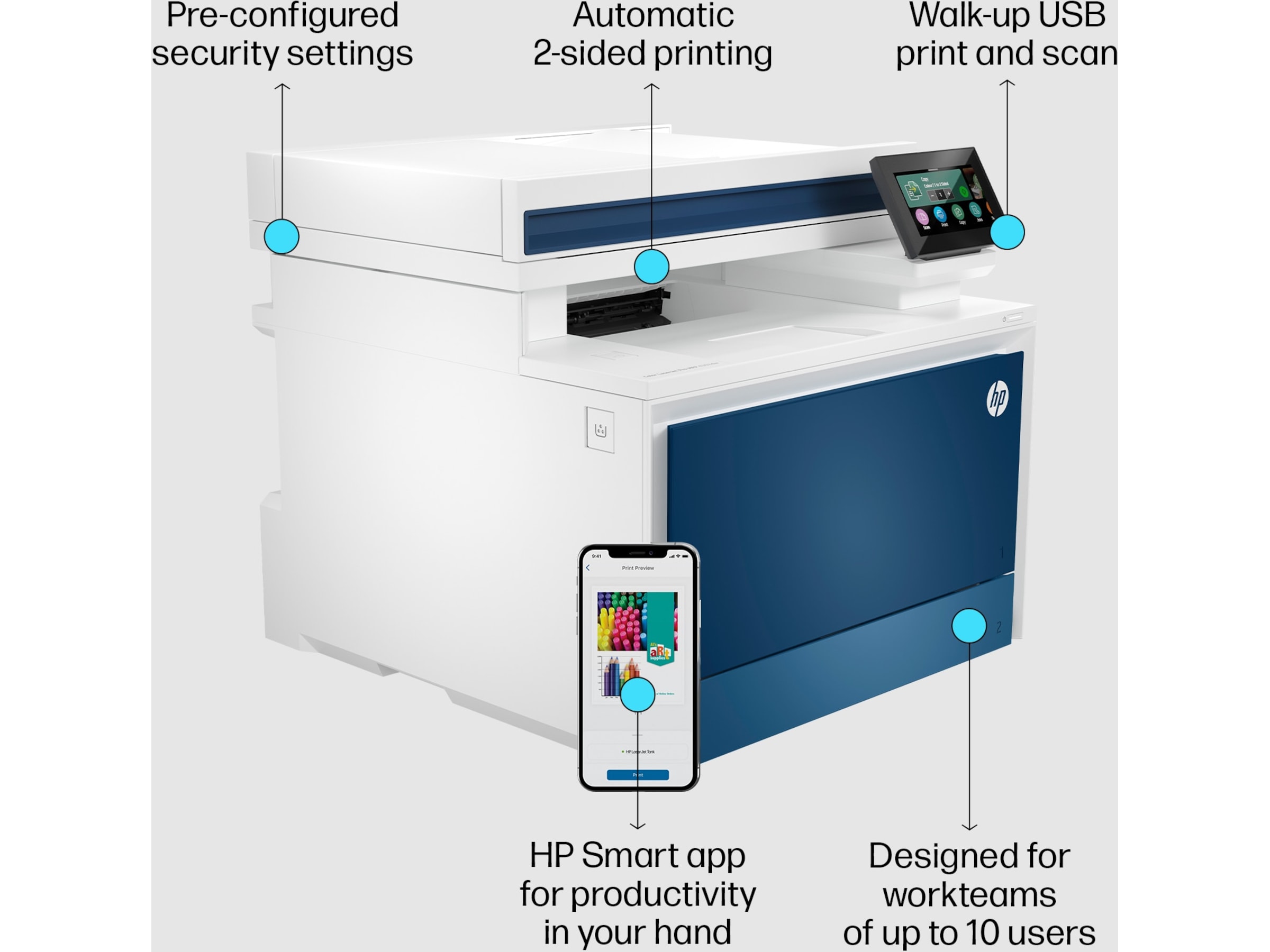 HP skriver Color LaserJet Pro MFP 4302dw Skrivere