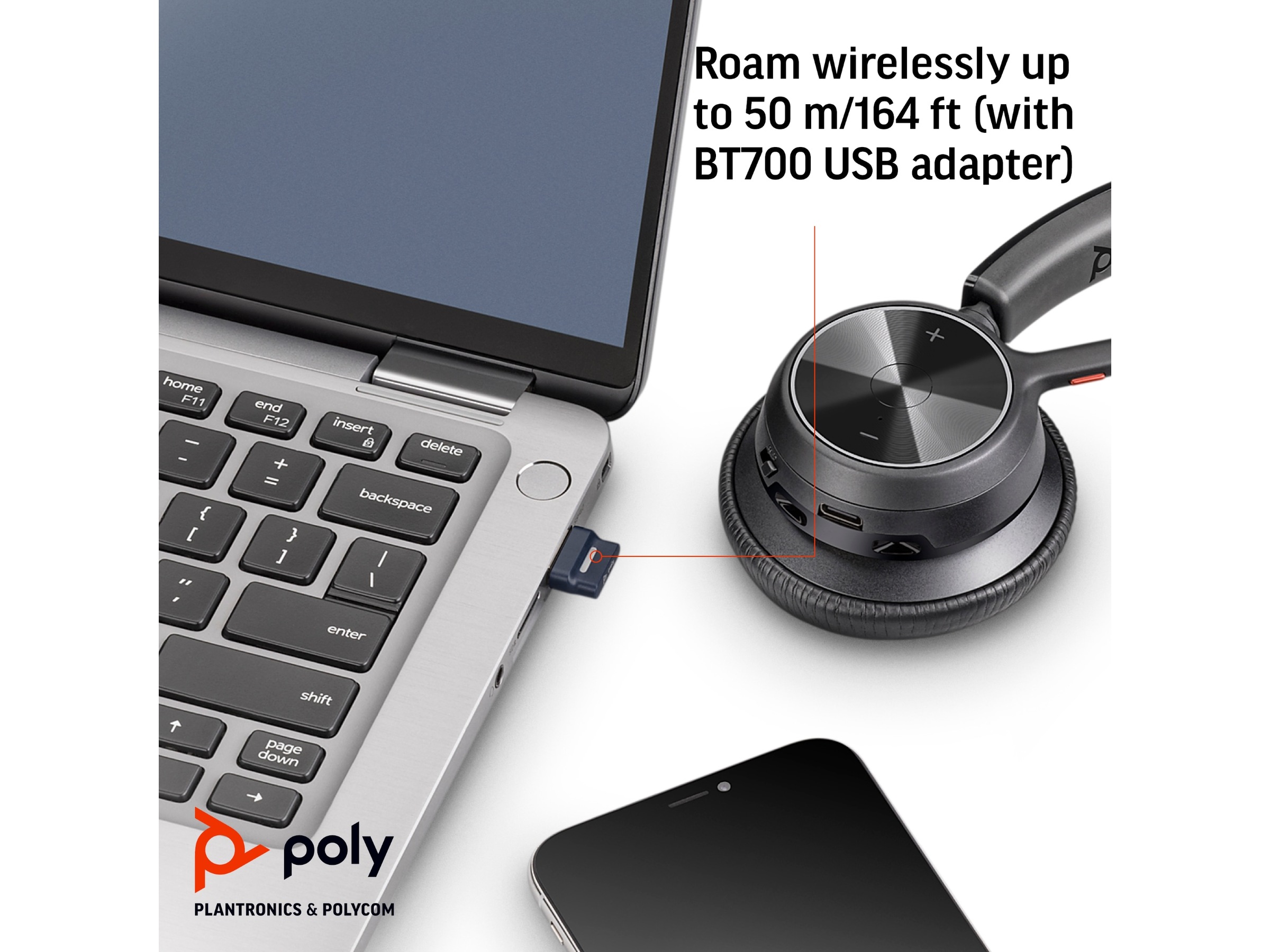Poly Voyager 4320-M MS USB-C Headset med ladestativ Hodesett, trådløse