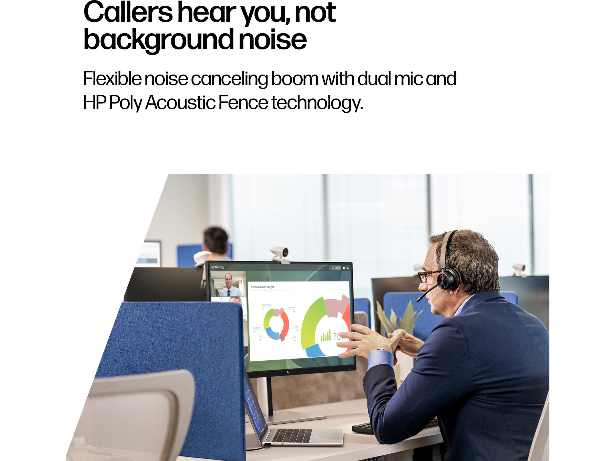 Poly Voyager 4320-M MS USB-C Headset med ladestativ Hodesett, trådløse