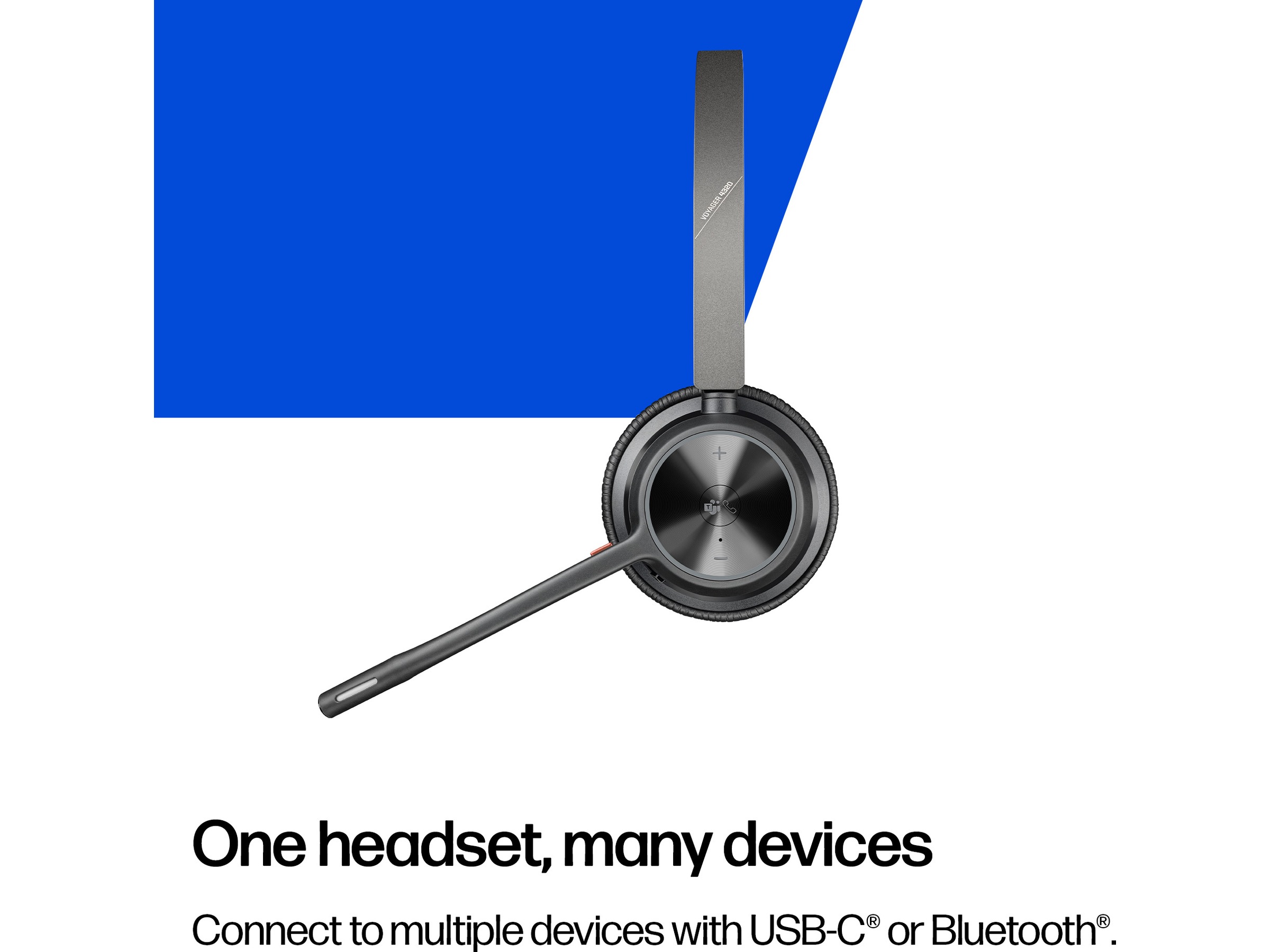 Poly Voyager 4320-M MS USB-C Headset med ladestativ Hodesett, trådløse