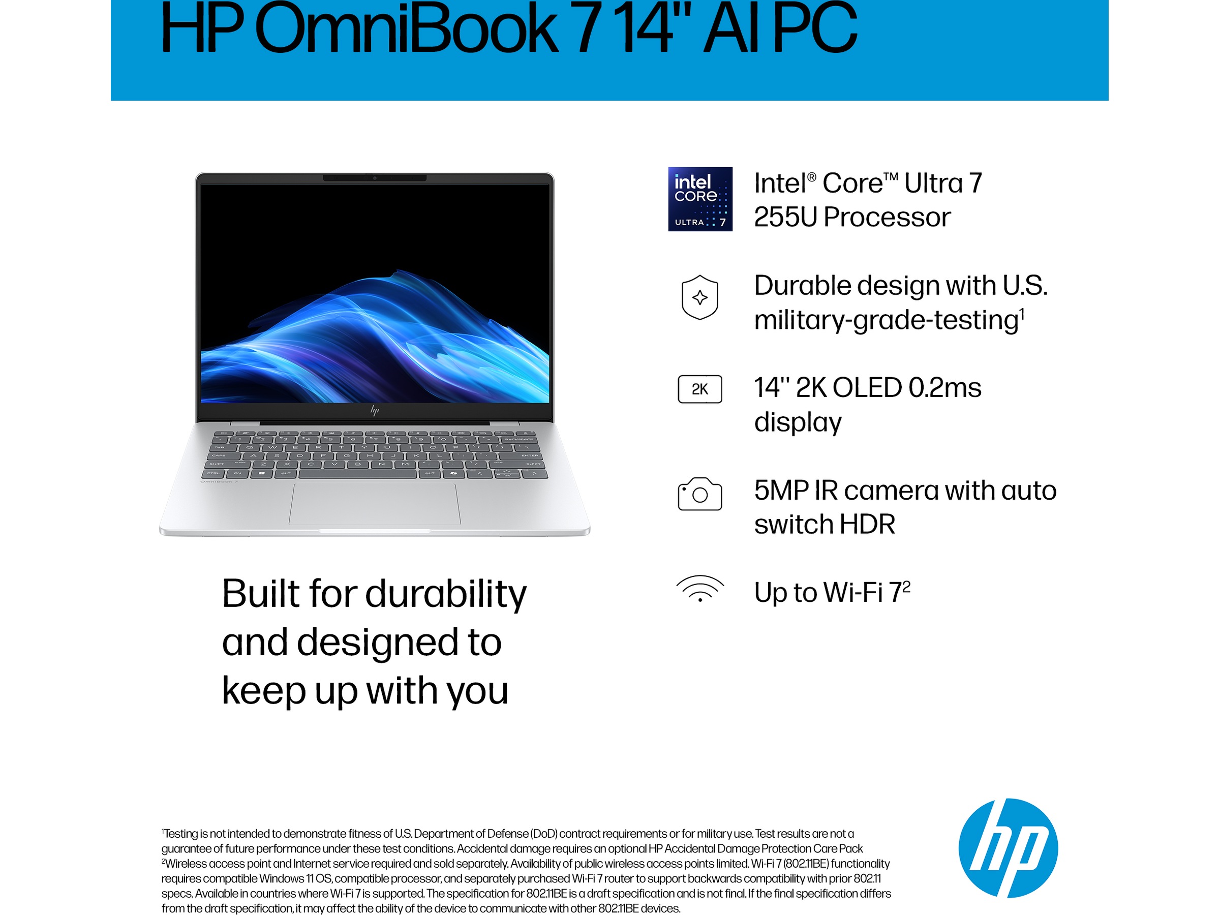 HP OmniBook 7 AI 14-fr0071no 14" 2K OLED PC - Bærbar / laptop