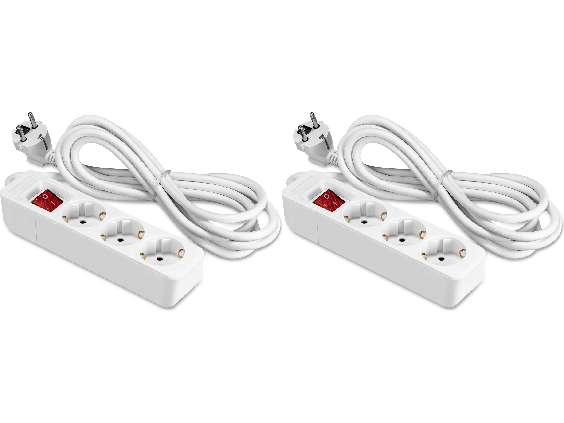 ON 3-veis strømforgrener 3m 2-pack Skjøtekabel & forgrener