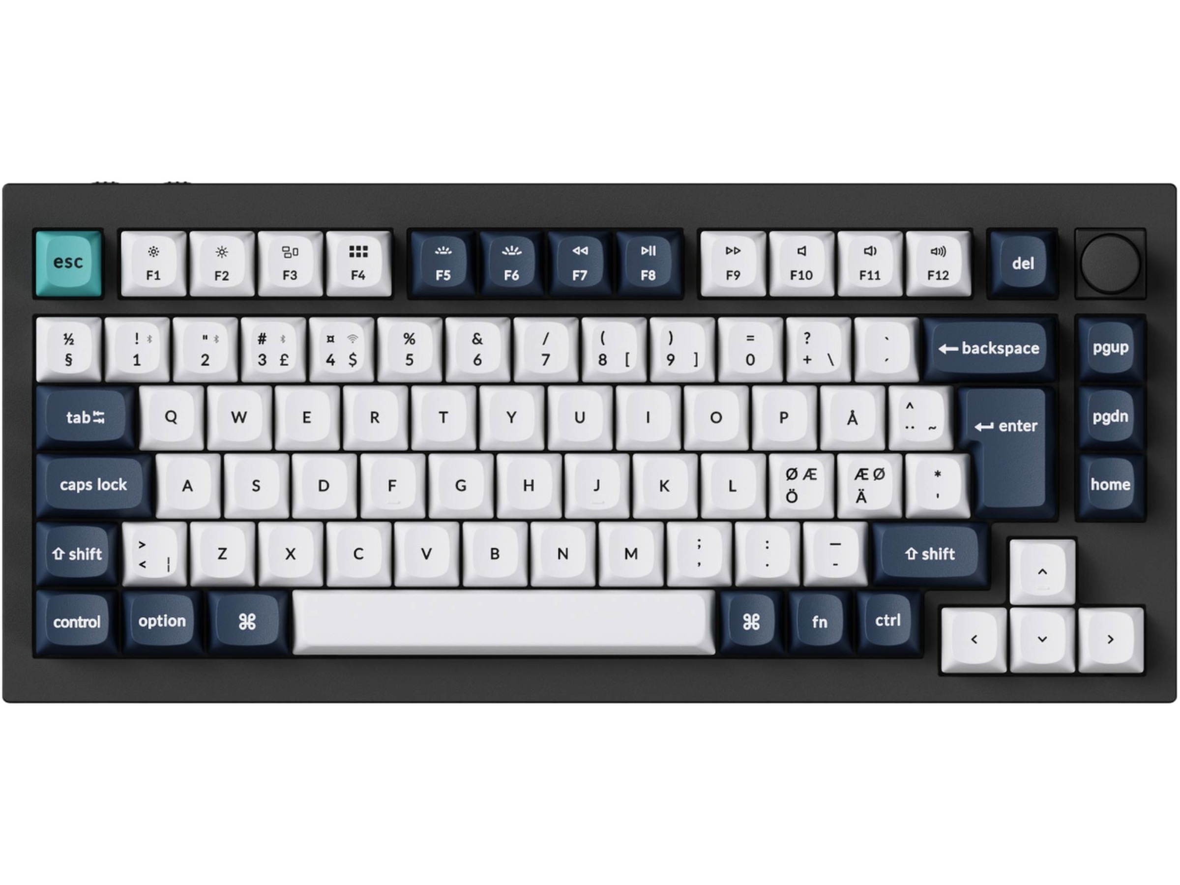 Keychron Q1 MAX 75% Trådløst Tastatur Brown Switches -B-Grade Demo tastatur