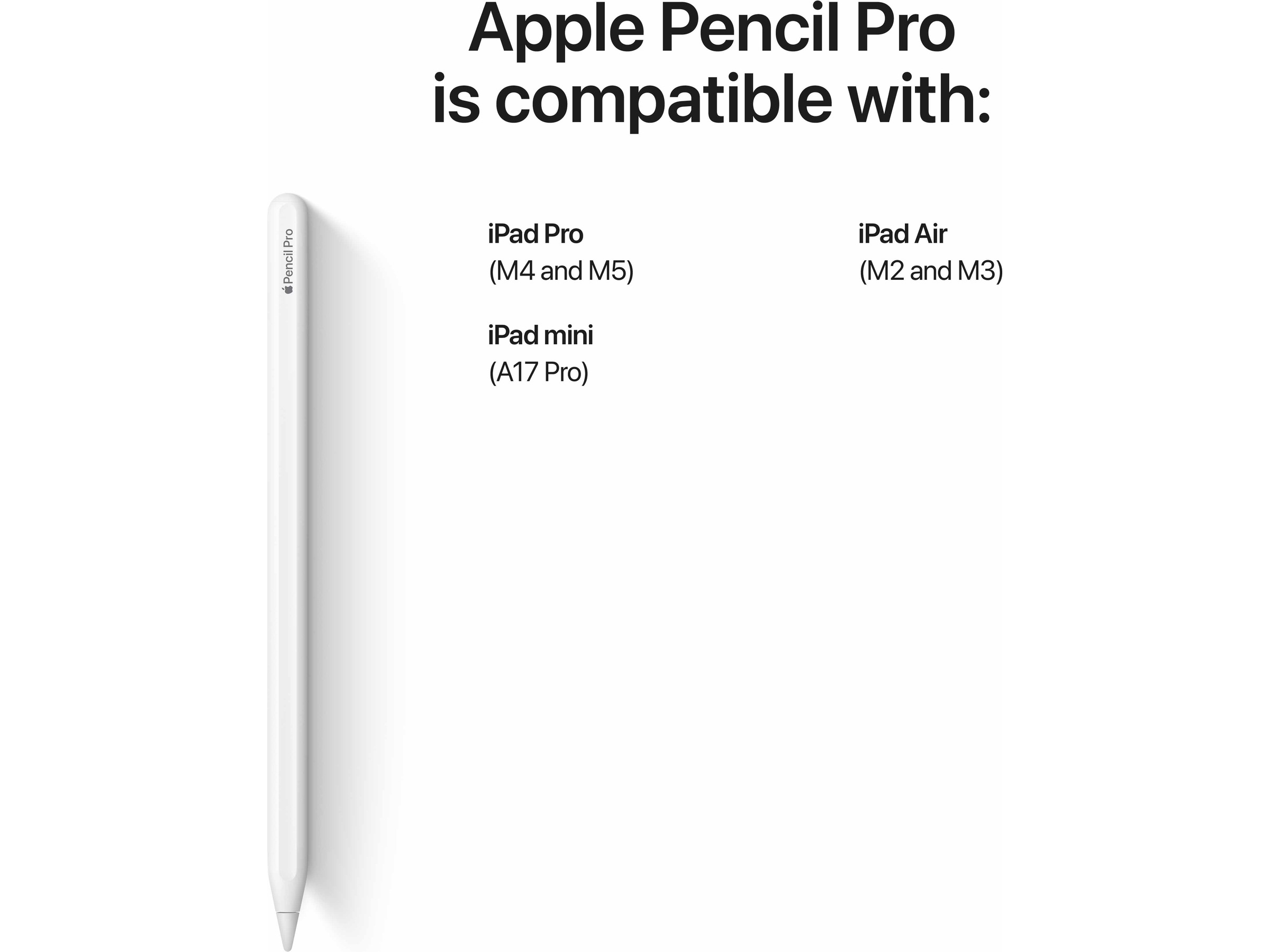 Apple Pencil Pro (hvit) Tastatur og stylus