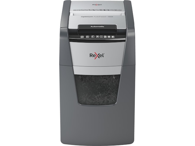 Rexel Makuleringsmaskin Optimum AutoFeed+ 150X automatisk krysskutt P4 Makuleringsmaskiner