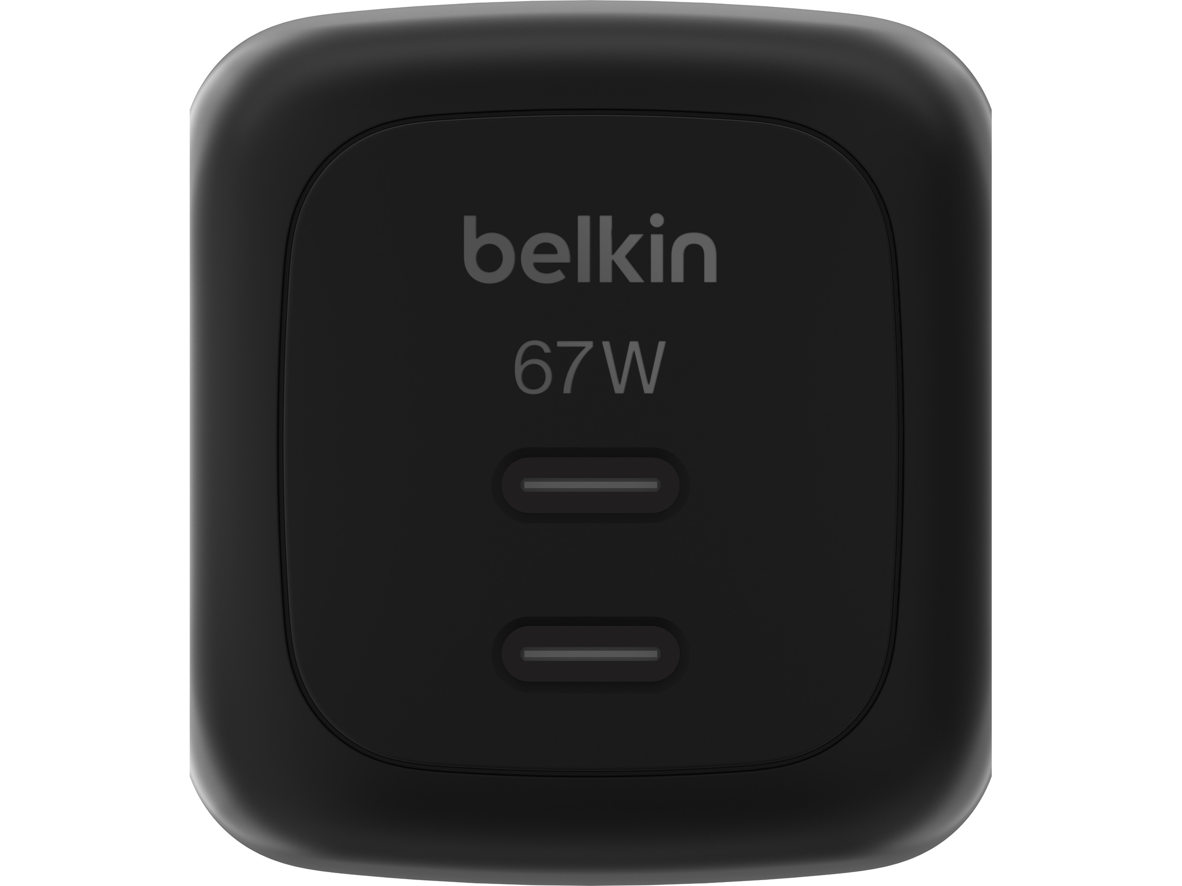 Belkin Dual USB-C PD GaN 67W vegglader (svart) Mobilladere
