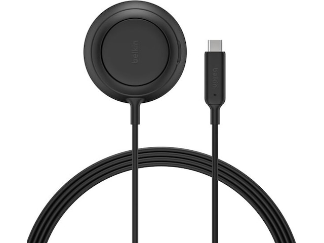 Belkin UltraCharge 25W Qi2 magnetisk ladeplate med stativ, sort Trådløs lader