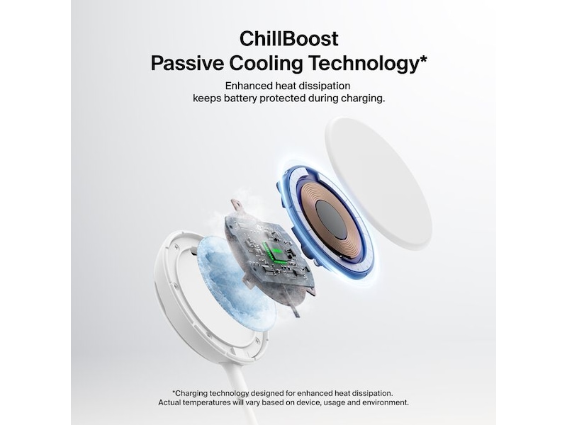 Belkin UltraCharge 25W Qi2 magnetisk ladeplate med støtteben Trådløs lader