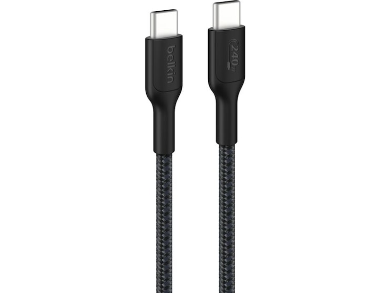 Belkin 240W USB-C flettet kabel 3m (svart) USB-kabler
