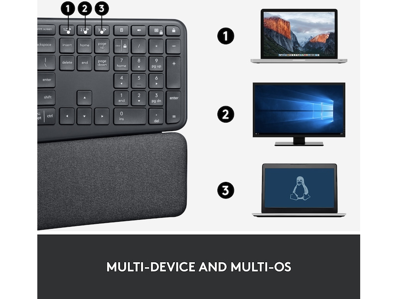 Logitech ERGO K860 Trådløs Tastatur Tastatur